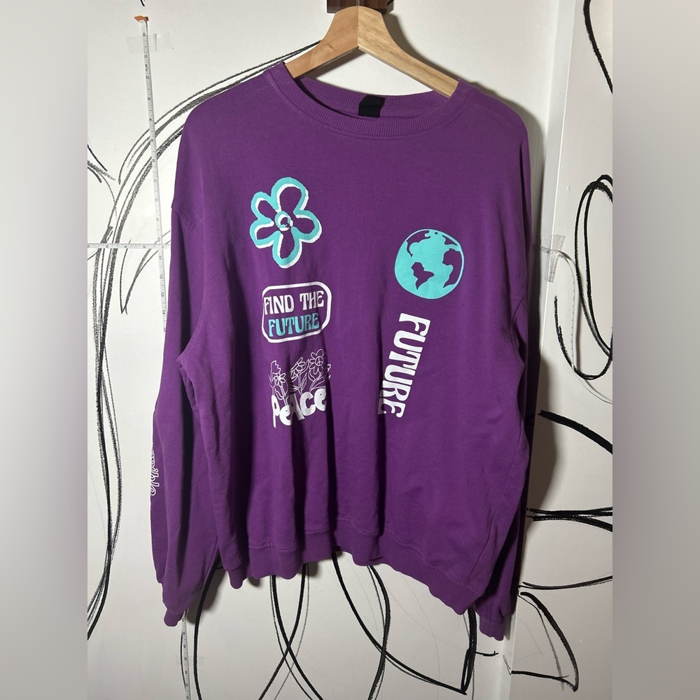 Urban Outfitters Purple Find The Future Sweatshirt Womens Size Large